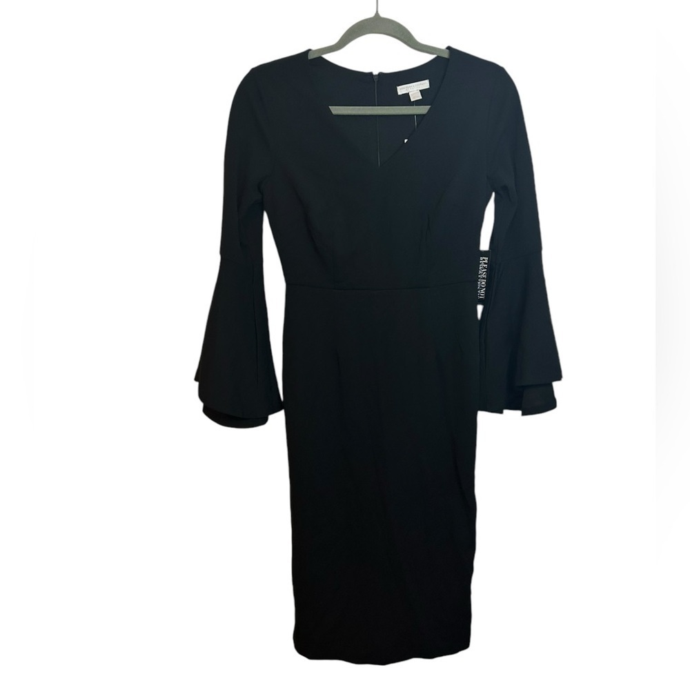 NWT New York & Company Black Bell Sleeve Sheath Dress